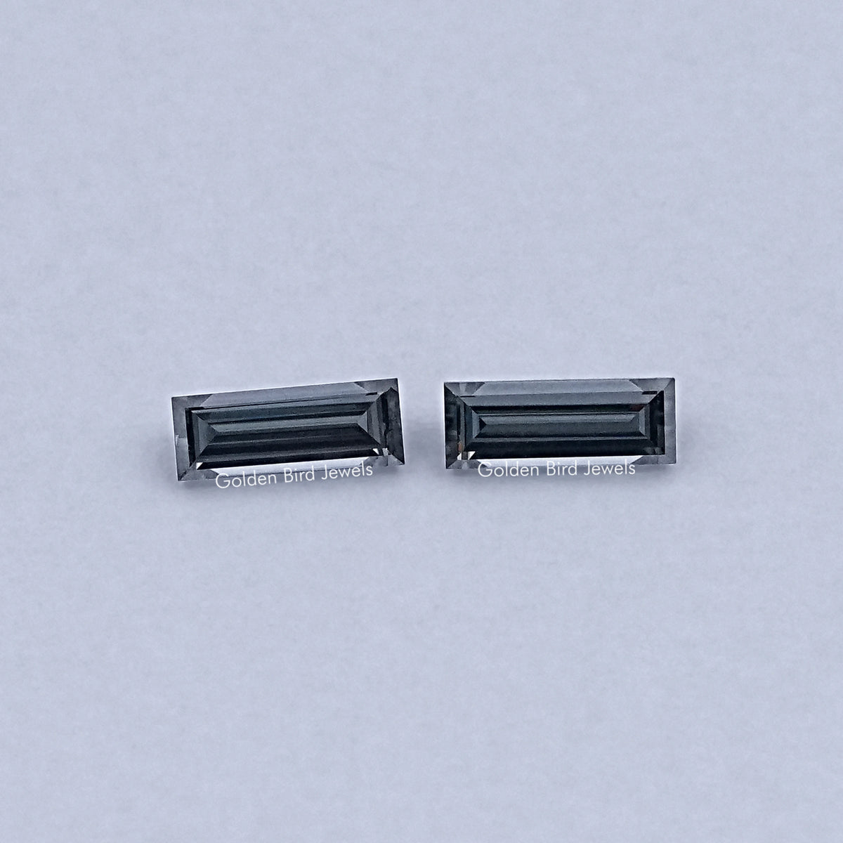 Grey Baguette Cut Loose Moissanite Pair