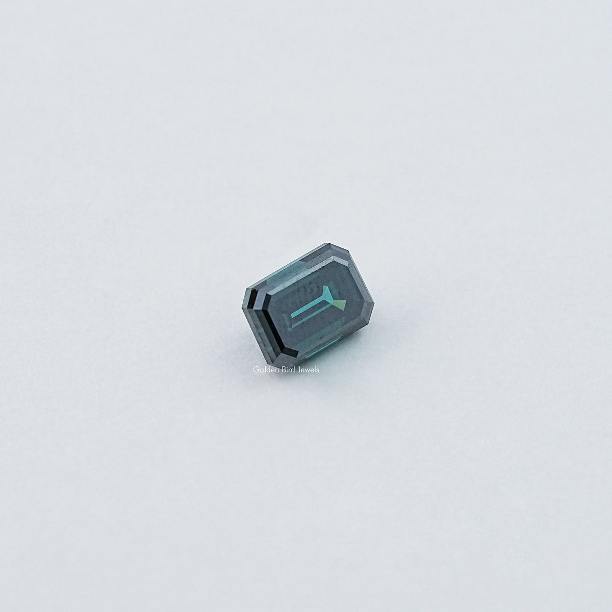 Dark Green Old Mine Emerald Cut Loose Moissanite