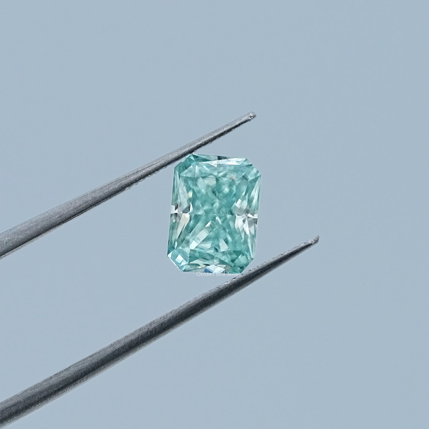 Radiant Cut Loose Moissanite in Blue tone