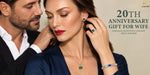 20th Anniversary gift ideas for wife with emerald ring, earrings and pendant