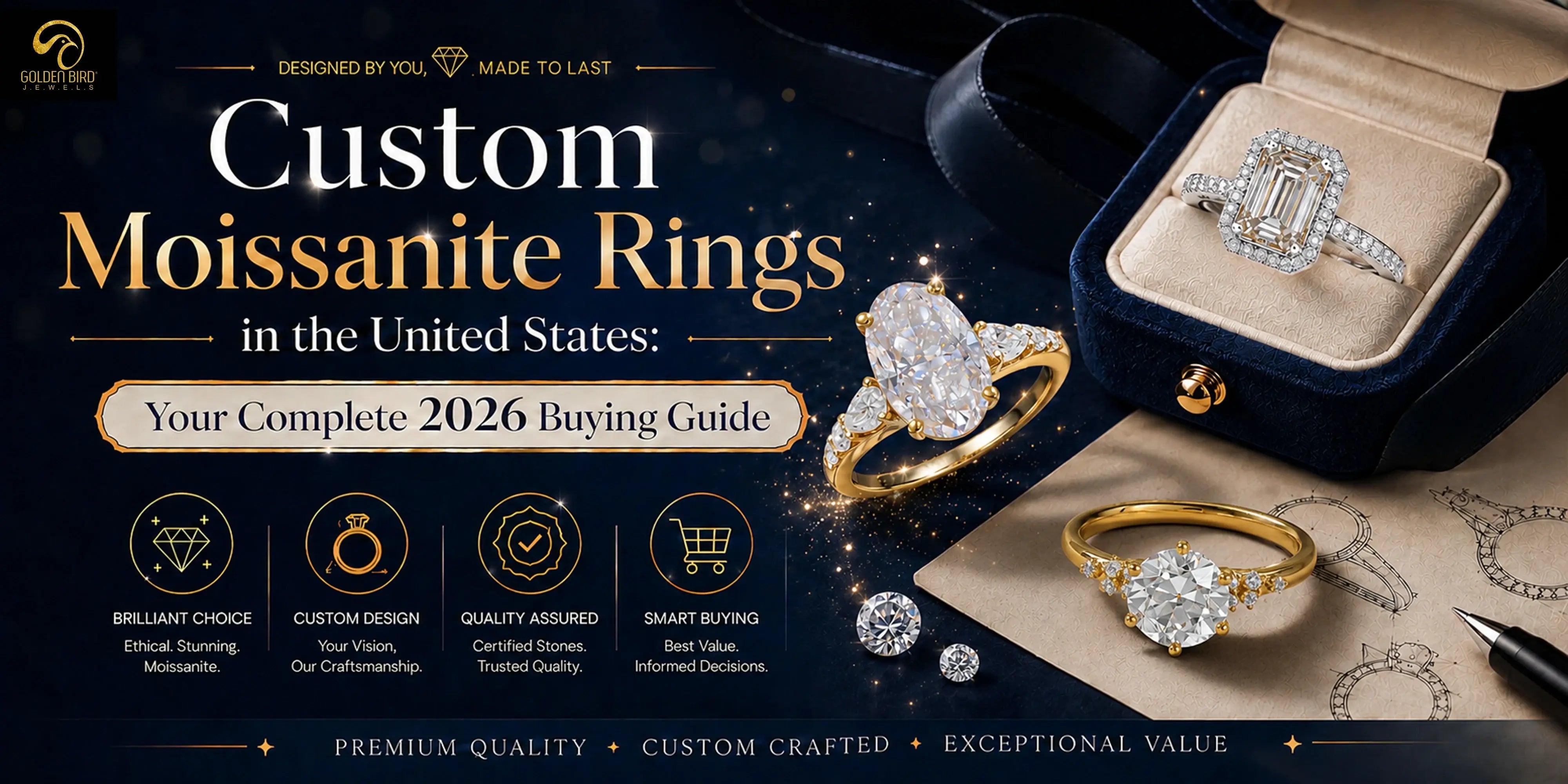 Luxury custom moissanite rings with brilliant engagement ring designs and personalised jewelry ideas for women