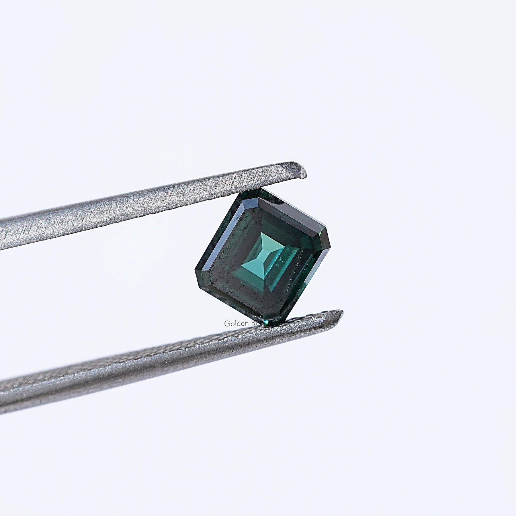 In Tweezer View Of Old Mine Asscher Cut Moissanite 