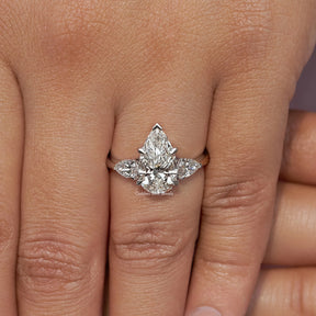 View of Pear Cut Diamond Engagement Ring In finger