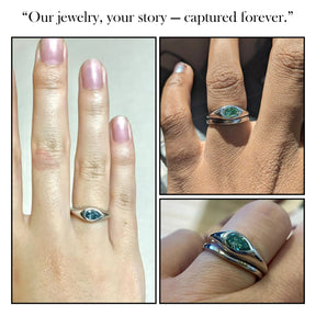 East-West Pear Cut Solitaire Moissanite Ring Set