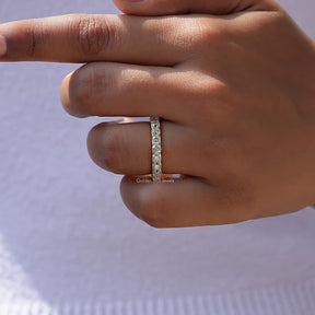 Asscher Cut Moissanite Full Eternity Band