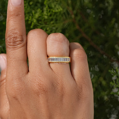 Baguette Cut Moissanite Channel Set Wedding Band