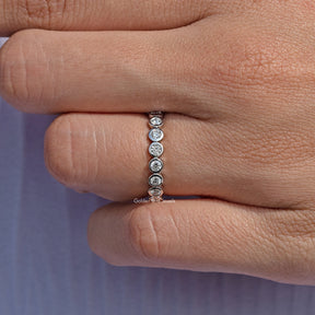 Round Bezel Set Lab Diamond Wedding Band