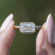 Half Bezel Radiant Cut Moissanite Solitaire Ring