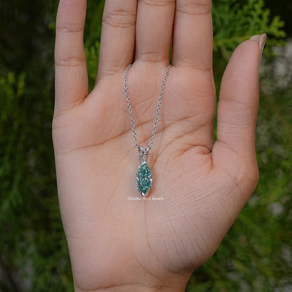 Marquise Cut Moissanite Solitaire Pendant