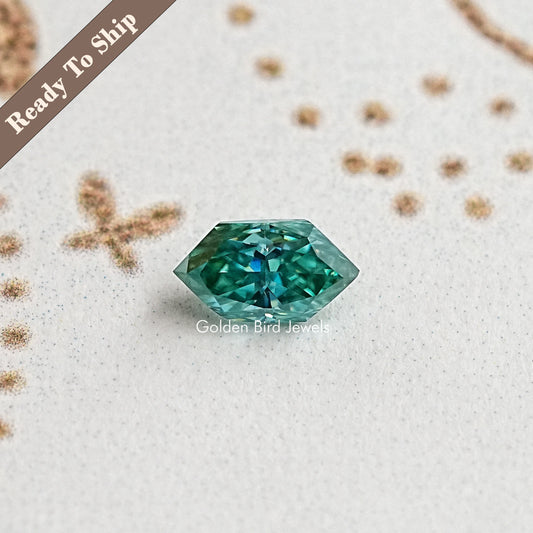 Blue Green Dutch Marquise Moissanite Gemstone