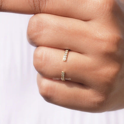 Close up view of Timeless Round Lab Diamond Bypass Ring