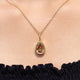 Champagne Old Mine Pear Cut solitaire Pendent