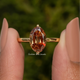 Champagne Old Mine Oval Cut moissanite Solitaire Ring