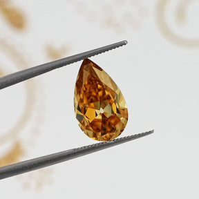 Back View Of Old Mine Pear Cut Loose Moissanite Stone