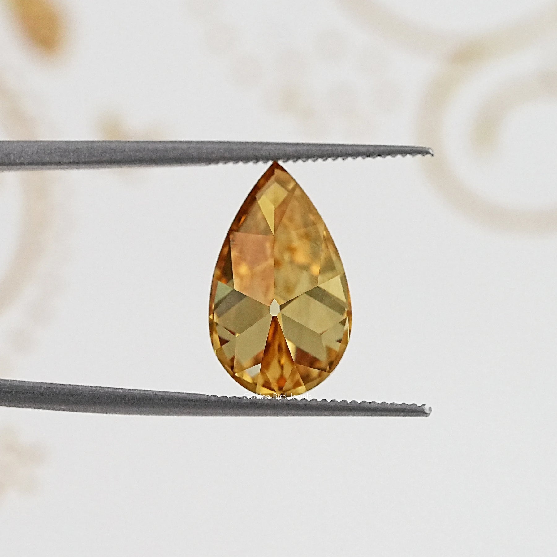 Detailed View Of Old Mine Pear Cut Loose Moissanite Stone