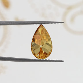 Detailed View Of Old Mine Pear Cut Loose Moissanite Stone