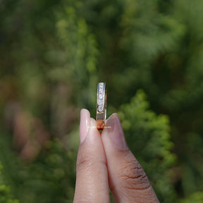 Side View Of Lab Diamond Round Cut Wedding Band
