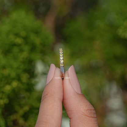 November Birthstone Citrine Yellow Round Eternity Band