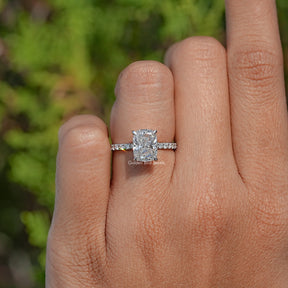 Top View Of Lab Diamond Cushion Accent Ring

