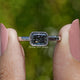 Front View of Gray Radiant Cut Moissanite Solitaire Ring
