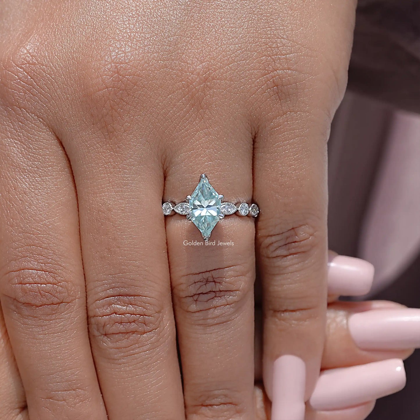 Dutch Marquise Moissanite Gemstone Engagement Ring