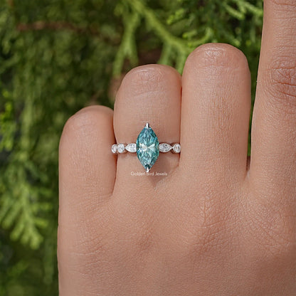 Marquise Cut Moissanite Gemstone Wedding Ring