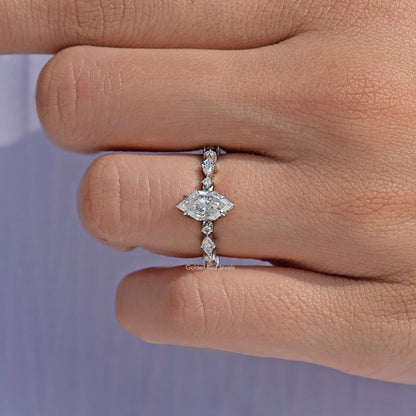 Dutch Marquise Cut Moissanite Engagement Ring