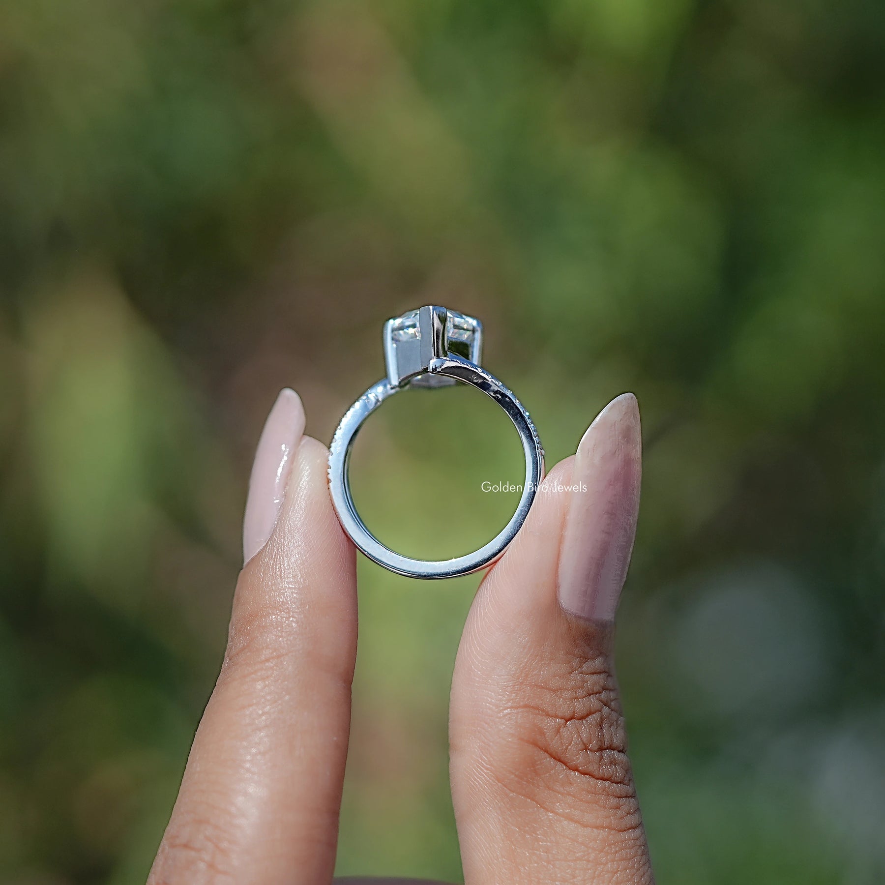 Back View Of Moissanite Bridal Ring Set Ring