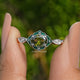 East West Oval Cut Gemstone Engagement Ring