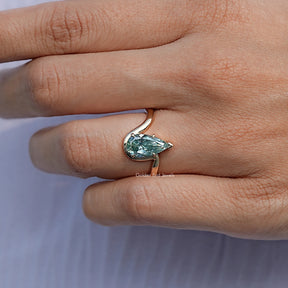 Close View Of Moissanite Engagement Ring
