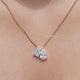 Emerald And Pear Lab Diamond Two Stone Pendant
