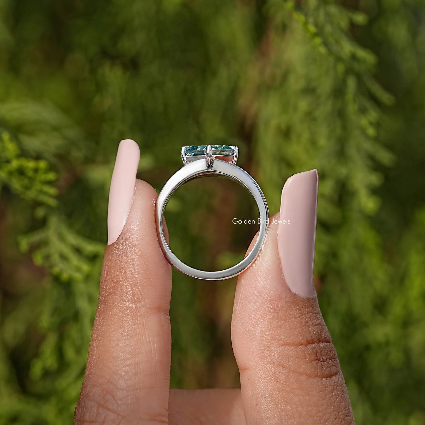 Cushion Moissanite Gemstone Split Shank Wedding Ring