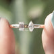 Front View of Marquise And Emerald Lab Diamond Toi Et Moi Ring