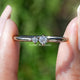Round Cut Lab Diamond Toi Et Moi Ring Held Between Fingers