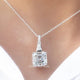 Colorless Asscher Cut Moissanite Pendant