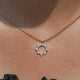 Close up view of Round Cut Lab Diamond Open Circle Pendant