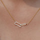 Close up view of Round Diamond Paperclip Interlocked Pendant