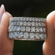 Moissanite Round Cut Half Eternity Wedding Band
