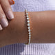 View of Graduated Round Cut Moissanite Tennis Bracelet