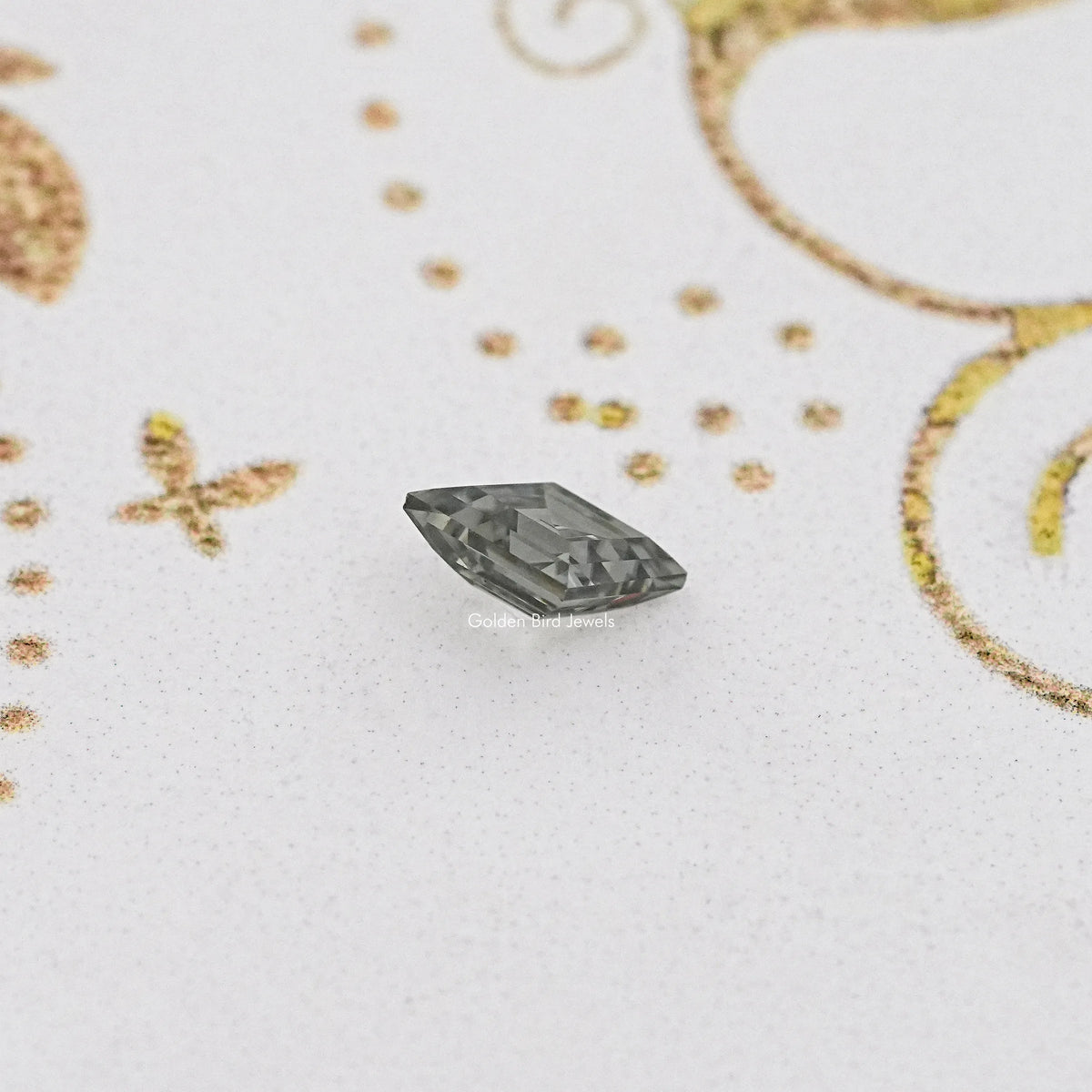 Gray Lozenge Cut Loose Moissanite