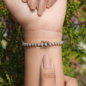 Back View Of Heart Lab Diamond Bracelet
