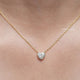 Front View of Heart Shaped Lab Diamond Solitaire Pendant
