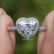 Front View of Heart Cut Lab Diamond Halo Engagement Ring