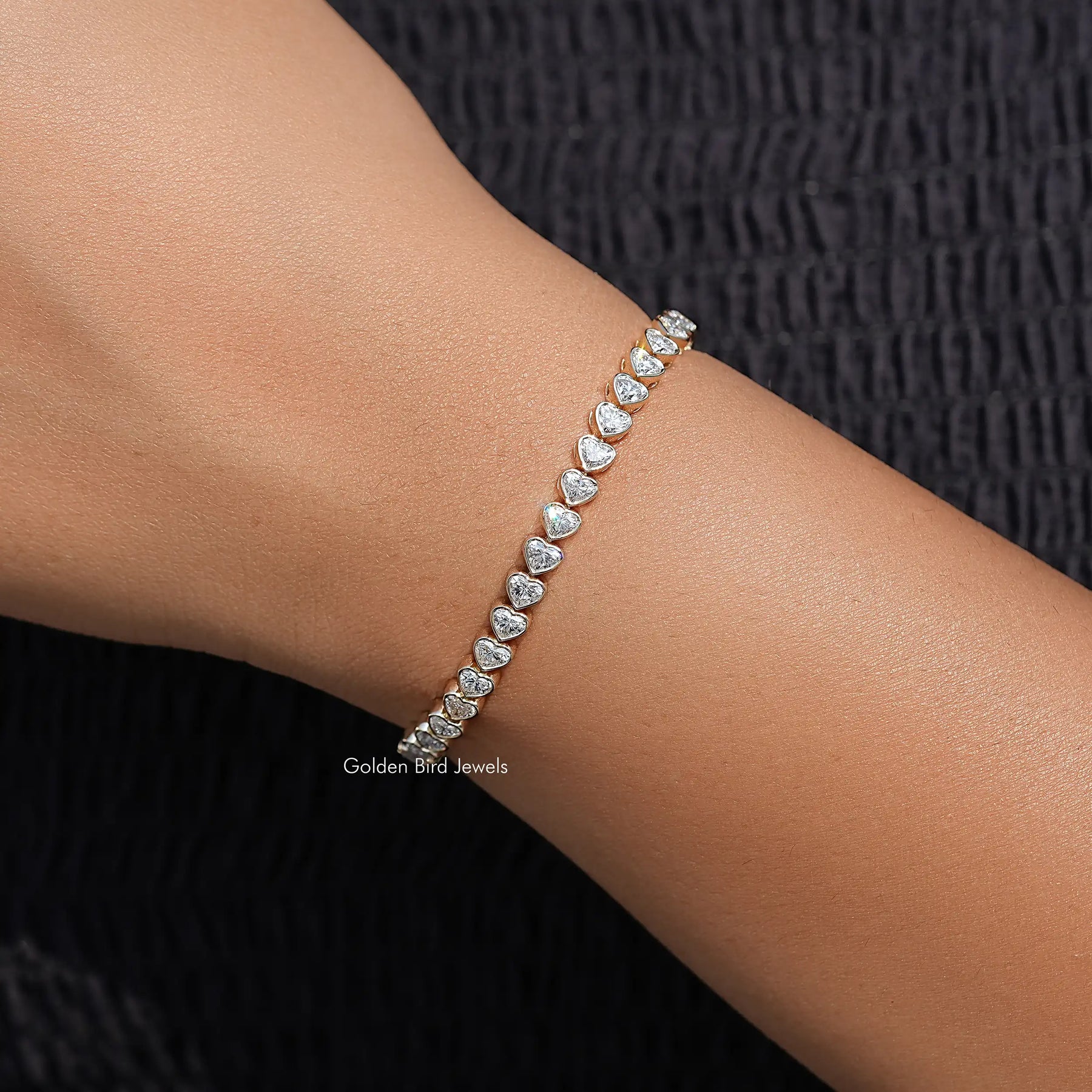 Close View Of Lab Diamond Bracelet 
