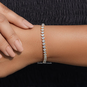 Detailed View Of Lab Diamond Tennis Bracelet
