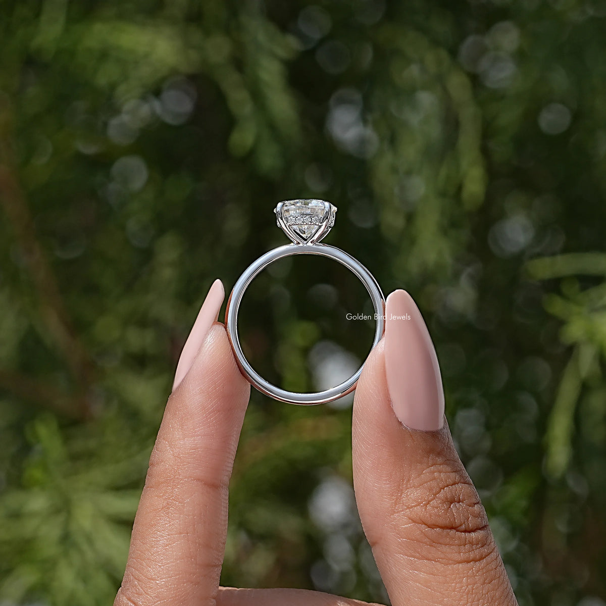Round Cut Moissanite Solitaire Engagement Ring