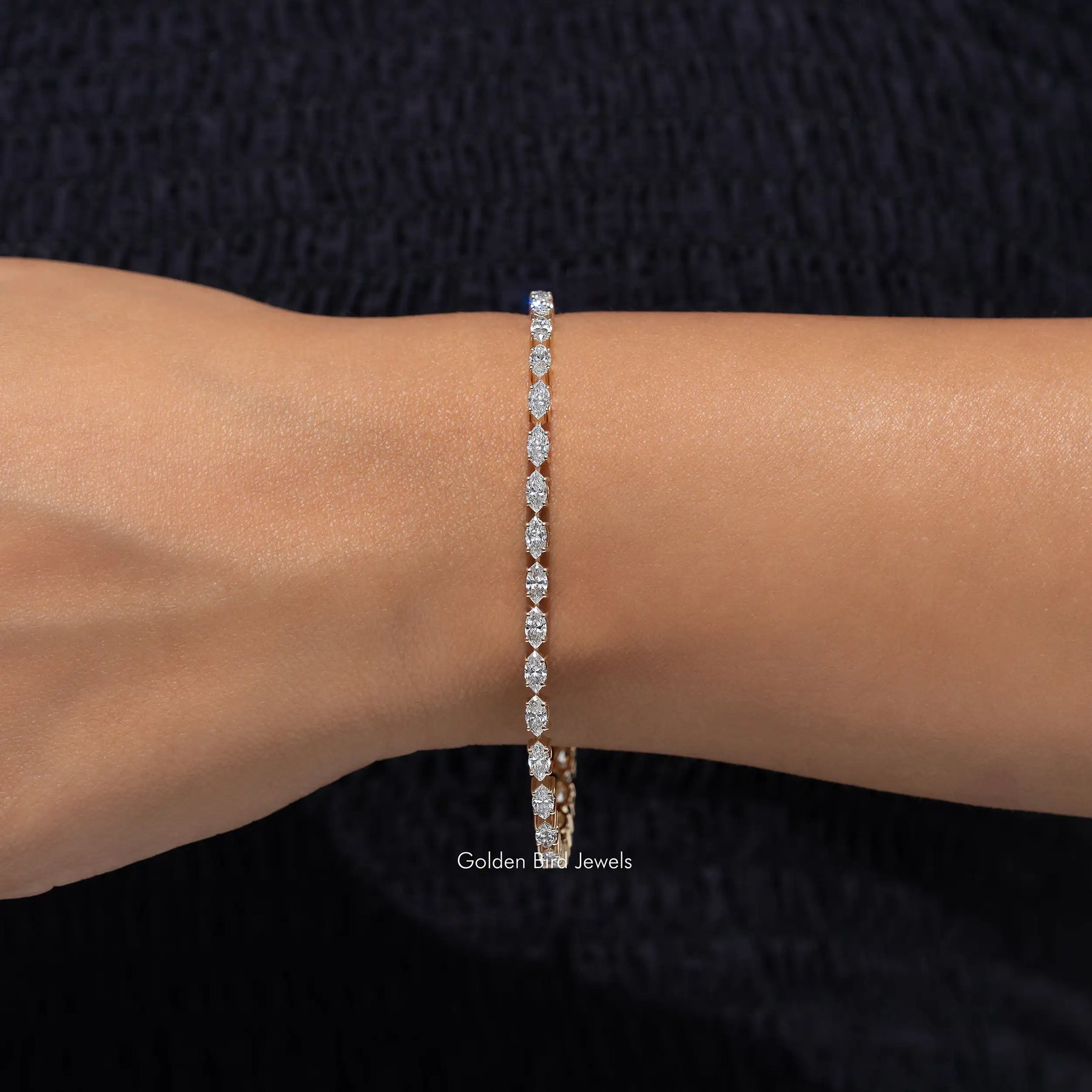 Lab Grown Diamond Marquise Tennis Bracelet