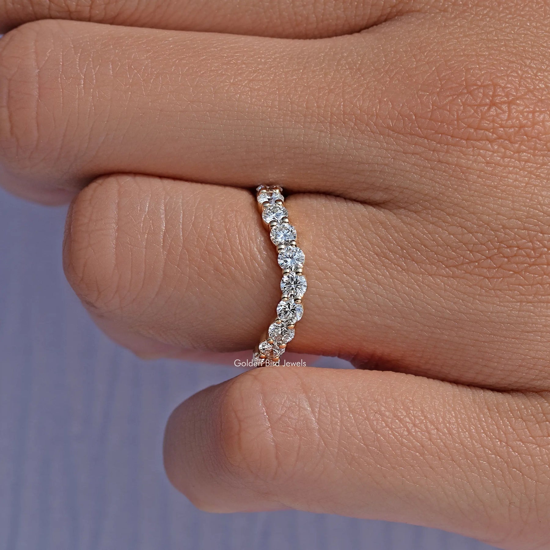 Round Cut Diamond Ring Full Eternity Band