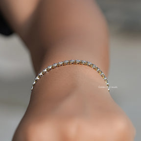 Side View Of Lab Diamond Tennis Bracelet

