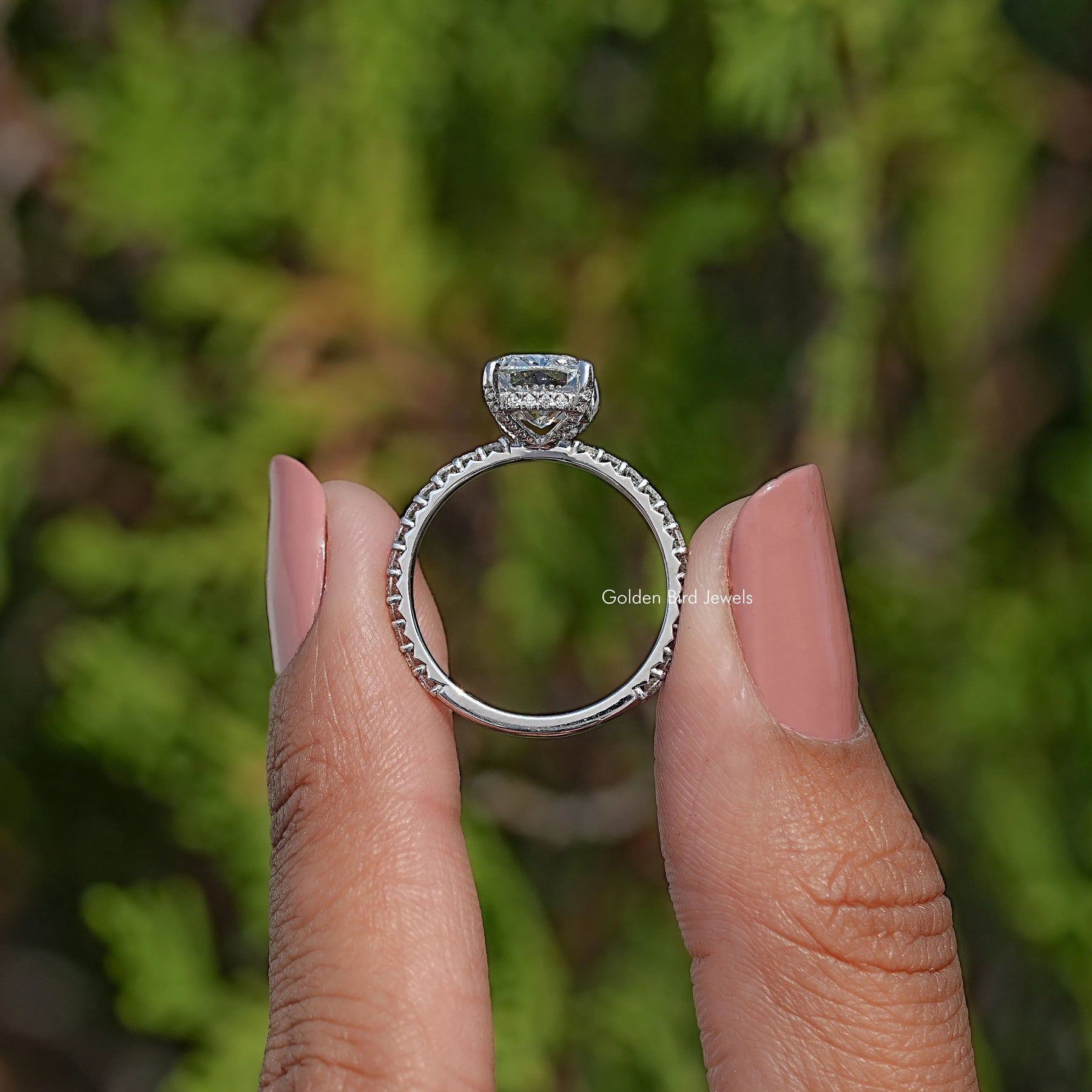 Back View Of Lab Diamond Engagement Ring
